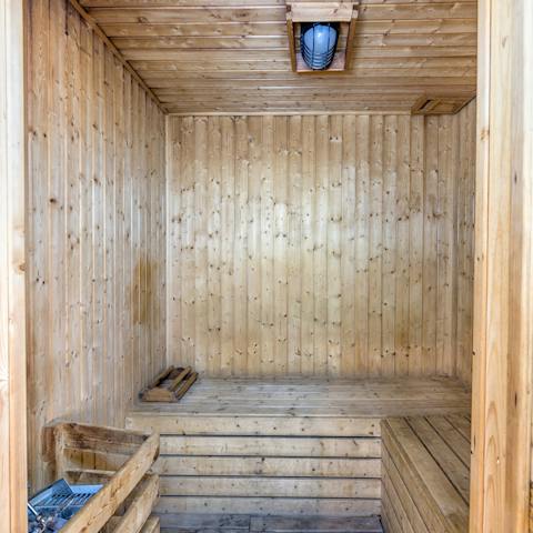Feel relaxed after a pamper session in the on-site sauna