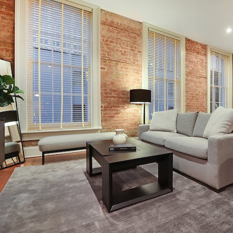Stay in a modern apartment with original 19th-century brickwork