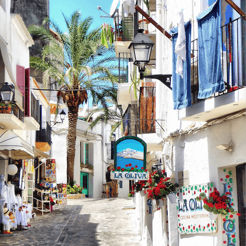 Explore lively Ibiza Town's array of shops, restaurants, bars and beaches