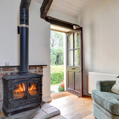 Warm up by the fire on a crisp autumn evening