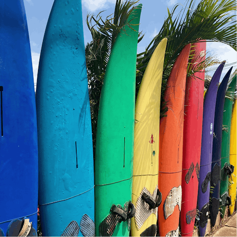 Learn how to surf at Zurriola beach just ten minutes from the home