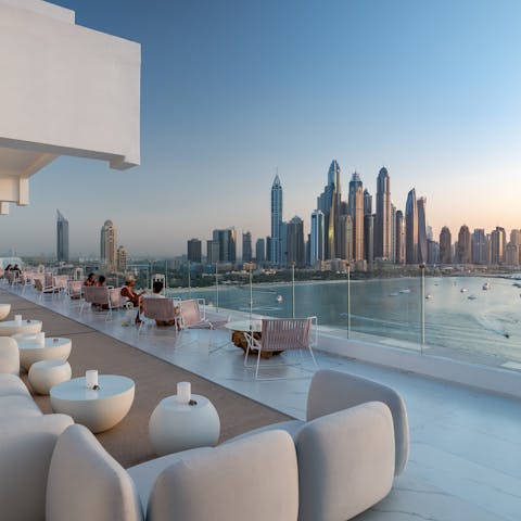 Sip a cup of Middle Eastern tea overlooking the view, especially beautiful as the desert sun begins to set