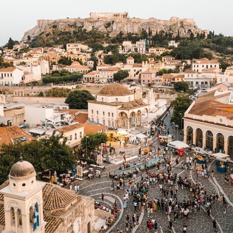 Soak up the historic sights of Athens, easily reachable on foot