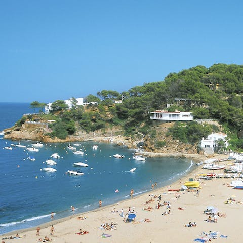 Spend the day on the Costa Brava shore – Llafranc Beach is a fourteen-minute drive