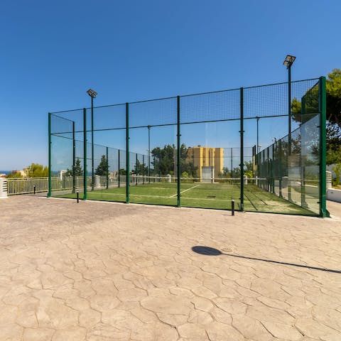 Let out your competitive side at the shared paddle courts