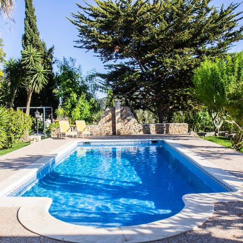 Enjoy a cooling dip in the private pool to escape the Ibizan heat