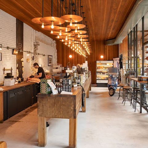 Skip cooking altogether and grab a pizza from the Italian restaurant downstairs