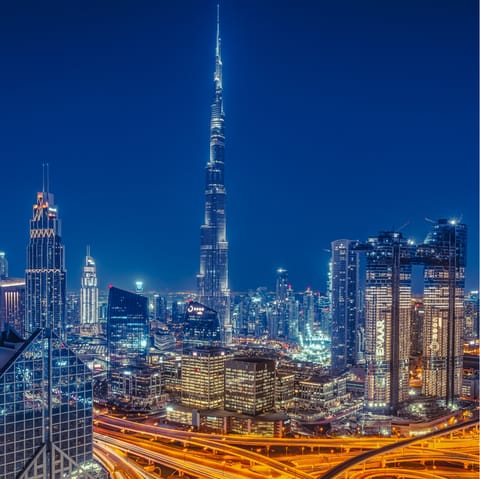 Stay in the vibrant heart of Dubai, overlooking the canal and just a short drive from the Burj Khalifa 