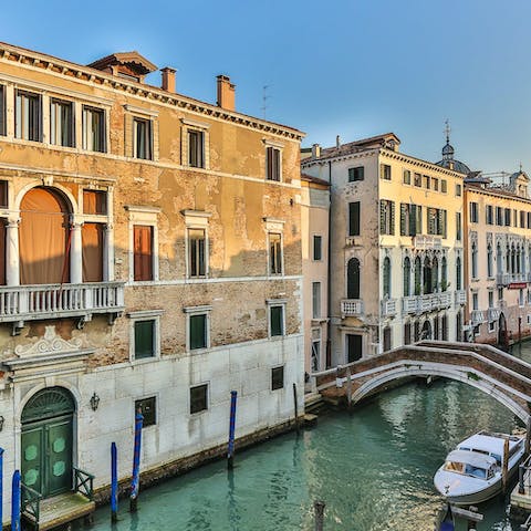 Hop on a water taxi to discover Venice's iconic canals