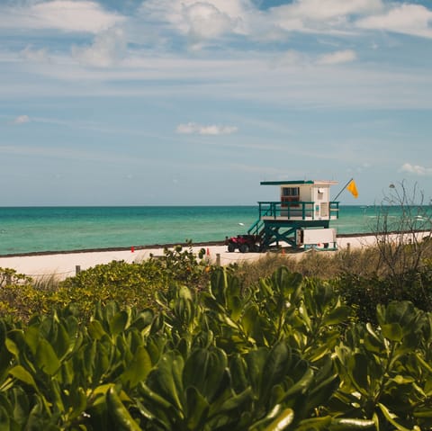 Soak up the sun on Miami Beach, just a six-minute walk away
