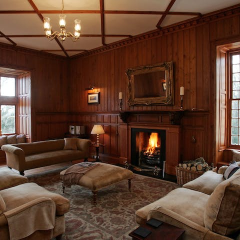 Get cosy by the fireplace after a long hike