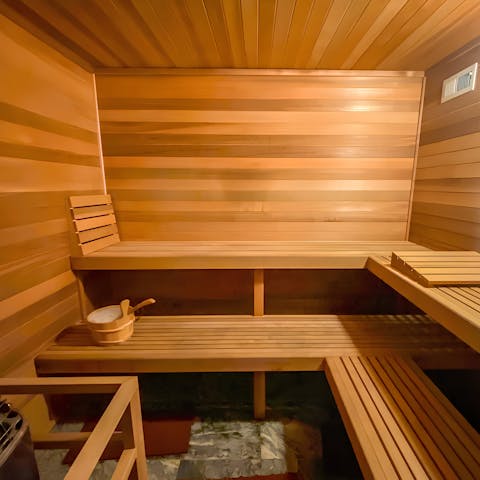 Book yourself into the private sauna and for a serotonin boost