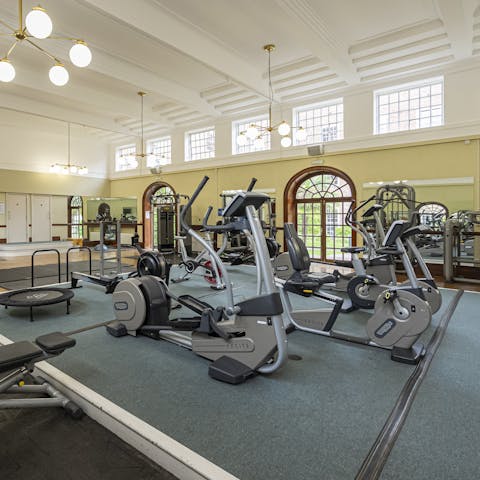 Wake up with an invigorating workout in the communal gym