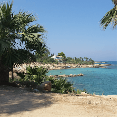Stroll over to the nearby beach – just a few minutes away
