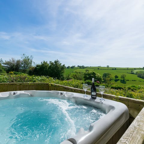 Soak up the views from the private hot tub