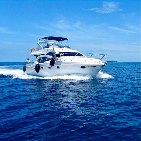 Let your host arrange a private yacht for you – enjoy the experience of a lifetime
