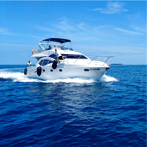 Let your host arrange a private yacht for you – enjoy the experience of a lifetime