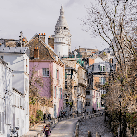 Stay in the heart of Montmarte, just a five-minute stroll from the beautiful Sacré-Cœur