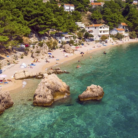 Walk to the sea and step into the Adriatic's crystal clear waters