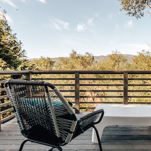 Soak up the views of the Sonoma Mountains from the deck