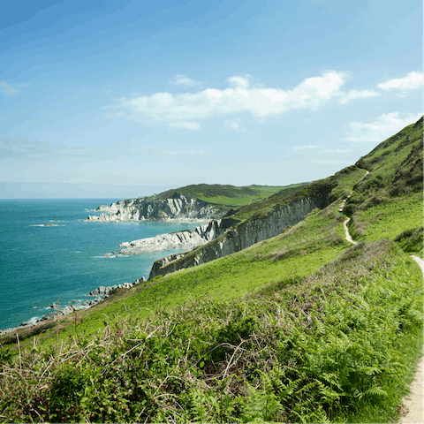 Visit Devon's stunning coast, with the sea just a ten-minute drive away 