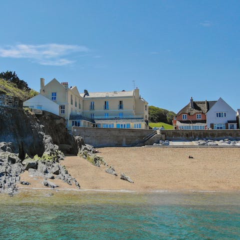 Enjoy direct beach access from the penthouse apartment