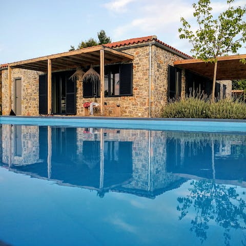 Play Marco Polo in the villas' large swimming pool 