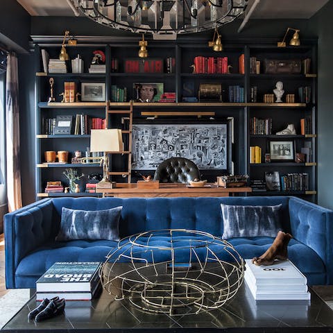 Stretch out in the living room after a fun-filled day out in LA