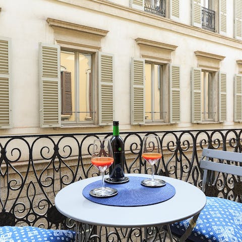 Sit out on the balcony and enjoy an aperitivo before dinner