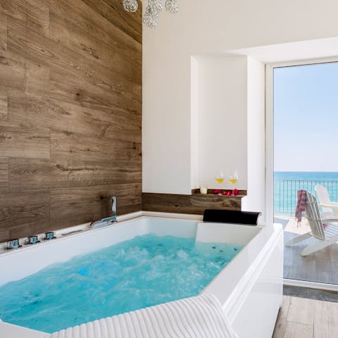 Feel anew with a soak and steam in the private Jacuzzi and sauna