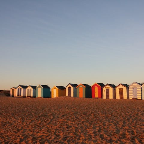 Stroll five minutes to Southwold Pier and the sandy beach