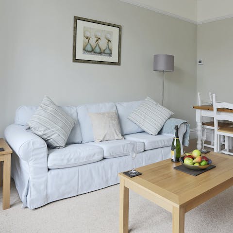 Spend cosy evenings in the calm, comfortable living room