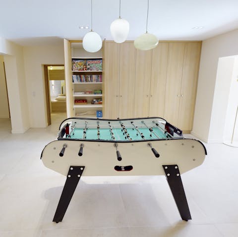 Get competitive with a foosball competition in the games room or play ping-ping on the patio