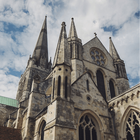 Wander around Chichester on foot – the cathedral is a fifteen-minute walk