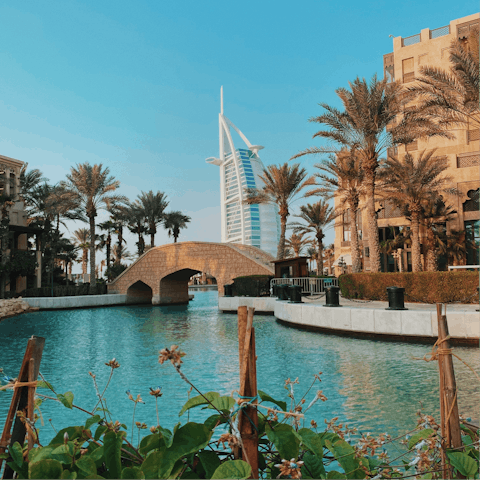 Take a stroll along the Dubai Marina Waterfront with a coffee in hand