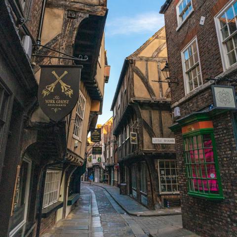 Explore the historic centre of York, just a twelve-minute drive away