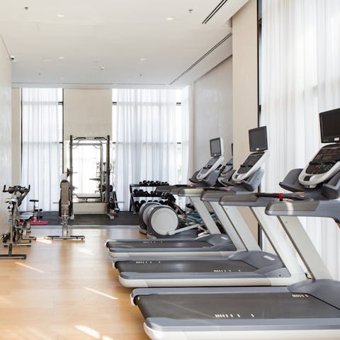 Start your day with a workout session in the building's communal gym