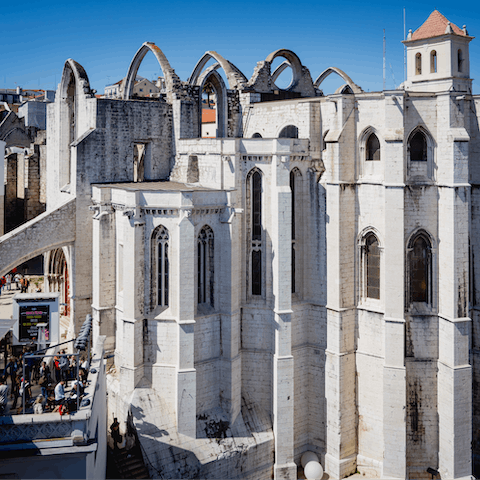 Visit the beautiful Carmo Convent, a fifteen-minute stroll from your door
