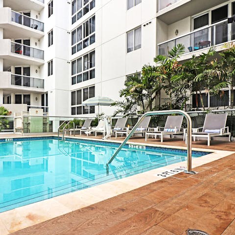 Take a dip in the communal pool before you start your day