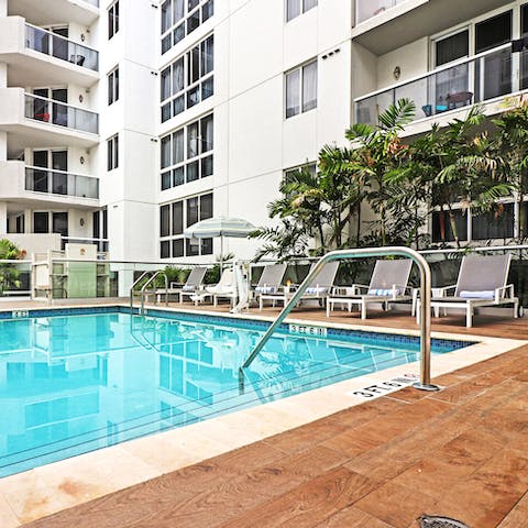 Take a dip in the communal pool before you start your day