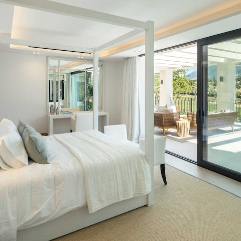 Wake up to uninterrupted views from the villa's two en-suite bedrooms