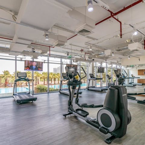 Keep up with your fitness routine in the state-of-the-art gym