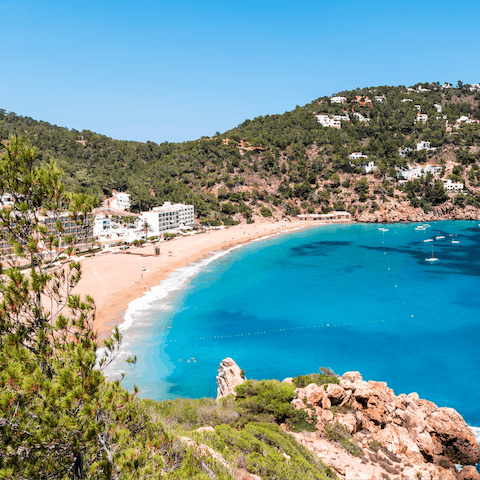 Immerse yourself in the beauty of Ibiza with idyllic sandy beach on your doorstep 