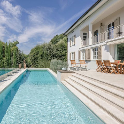 Soak up the Tuscan sun by the private pool