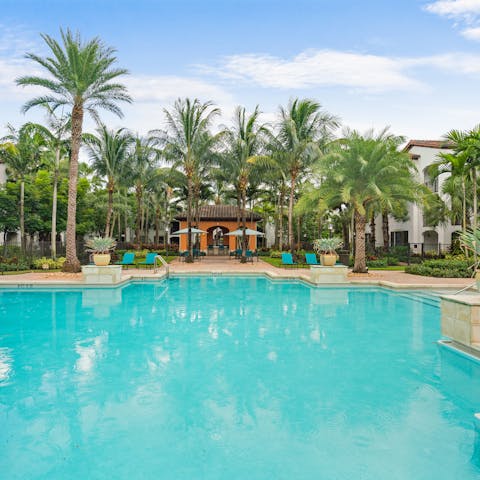 Soak up the Florida sun in one of the two swimming pools