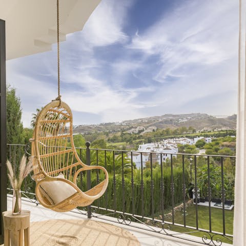 Hang out on the balcony with unparalleled views of the Spanish countryside