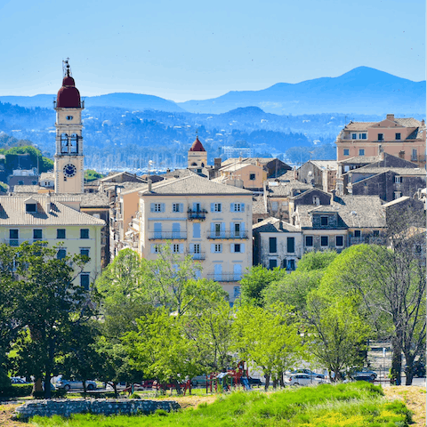 Explore the white-washed Corfu Town, filled with rich history and architecture