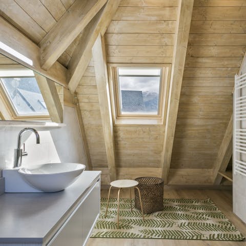 Unwind in your large bathroom, where the natural light pours in beautifully