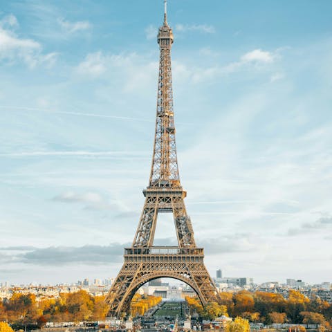 Start your sightseeing adventure with a trip to the Eiffel Tower