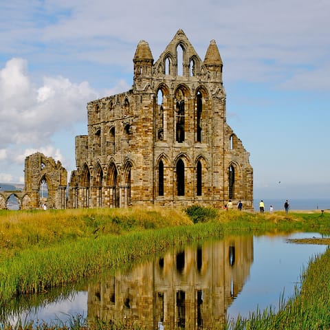 Visit Whitby Abbey, which inspired Bram Stoker's gothic novel 'Dracula', under a fifteen-minute walk away